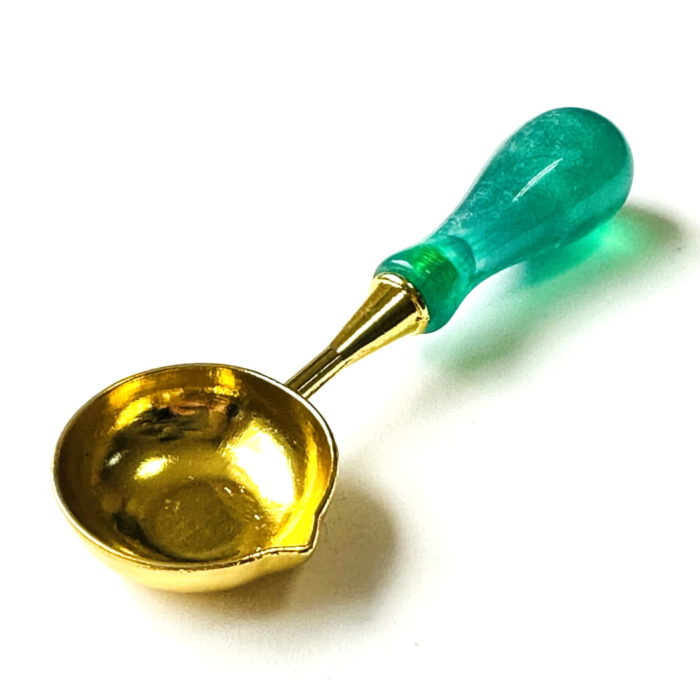 Ложка для сургуча с зелёной ручкой